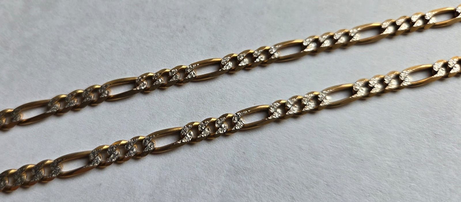 9ct Yellow Gold Diamond Cut Figaro Chain, 20 inch