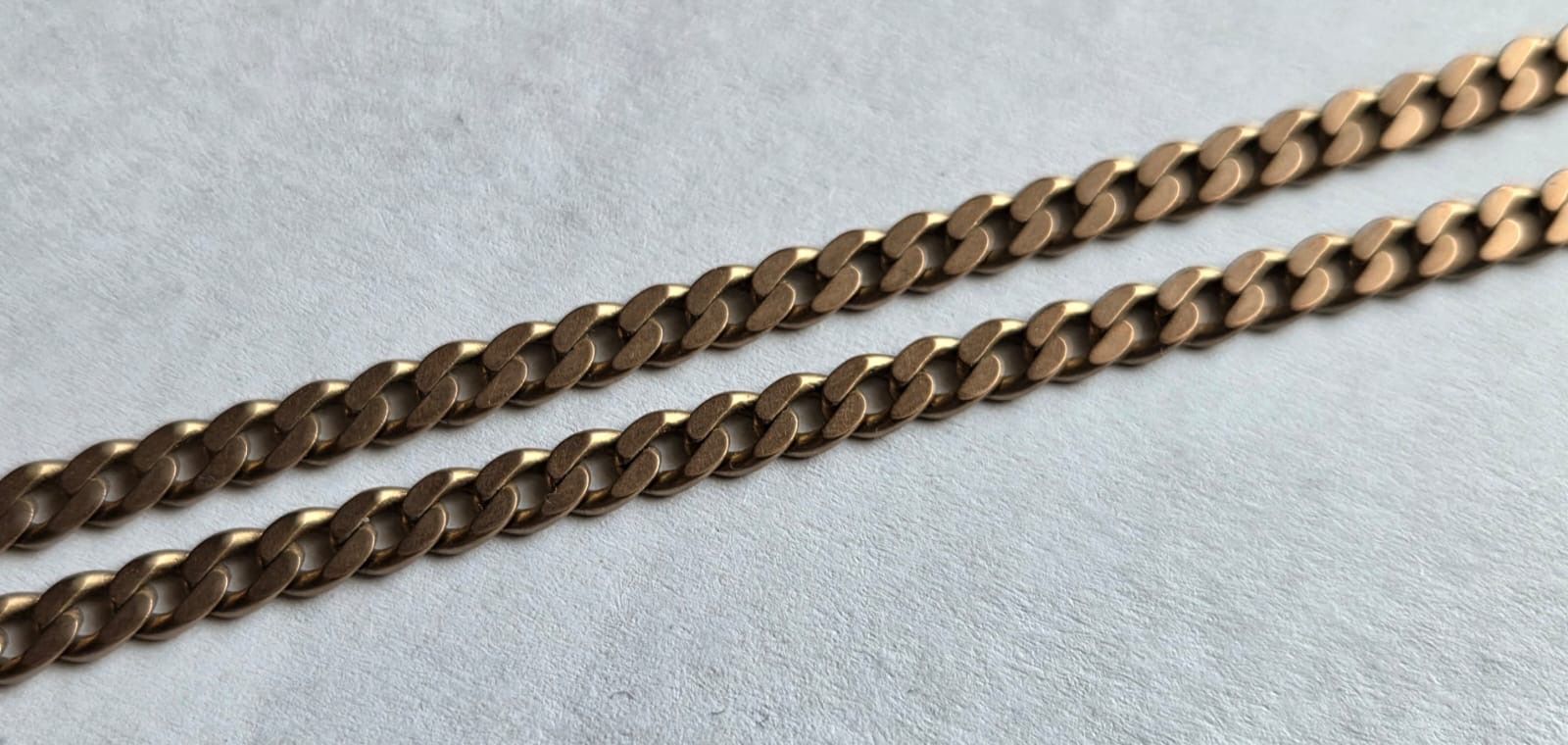 9ct Rose Gold Flat Curb Chain, 20 inch